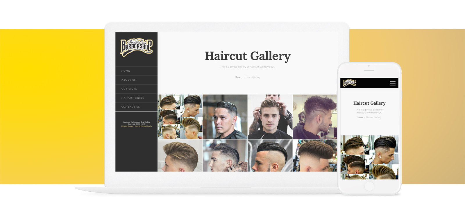 Southbay Barbershop Responsive Web & Mobile Site